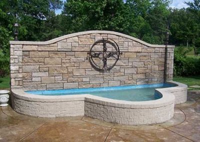 brick and stone fountain